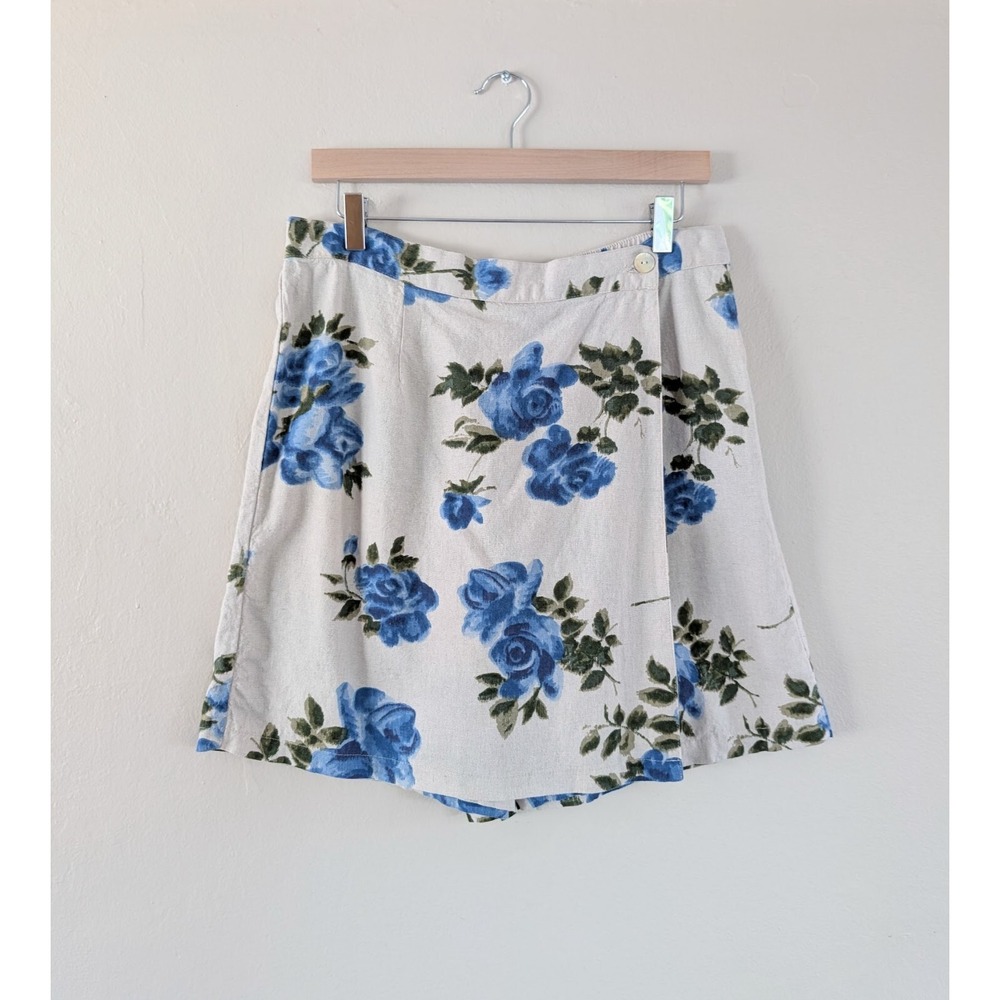 Cottagecore Vintage Floral Skort Shabby Chic Womens M Stretch Flowers Skirt